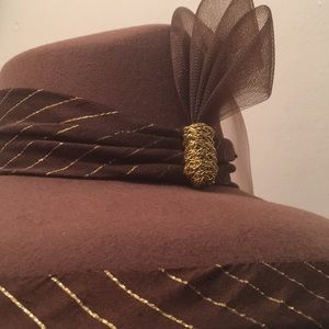 Brown & Gold Felt Hat